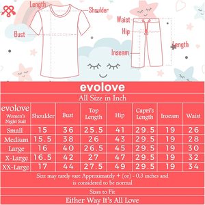 Ensemble de vêtements de tous les jours pour femmes Evolve, 100 % coton, imprimé Love, comprenant un legging capri et un t-shirt, pyjama élégant, taille XS - Product Image 2