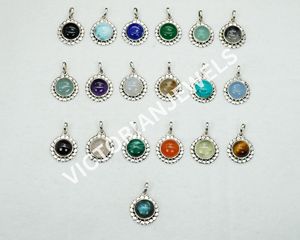 925 pendentif fin en argent sterling massif et breloques décembre pierre de naissance bleu turquoise style fleur avec réglage de lunette - Product Image 6