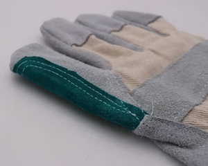 Guantes de trabajo de seguridad industrial de jardinería de construcción de aparejo canadiense de cuero dividido de vaca - Product Image 4