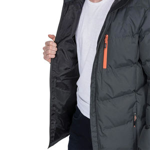 2025 nouvelle mode noir couleur bouffant hommes vestes 100% Polyester tissu capuche détachable chaud bouffant veste pour hommes - Product Image 3