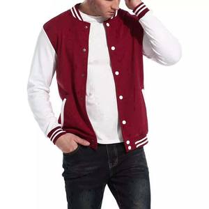 Chaqueta Varsity para Hombre, Color Sólido, Precio Económico, Venta al por Mayor, Personalizada, de Alta Calidad, Mangas Completas, con Parches - Product Image 2