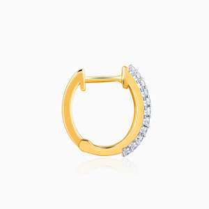 Boucles d'oreilles élégantes créoles en or avec diamants Style Twirl - Product Image 5