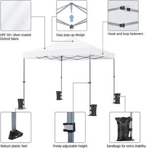 Tienda <span class=keywords><strong>de</strong></span> campaña con dosel <span class=keywords><strong>de</strong></span> 3*3m, carpa comercial portátil instantánea, Gazebo al aire libre para fiestas en casa, actividades al aire libre - Product Image 3