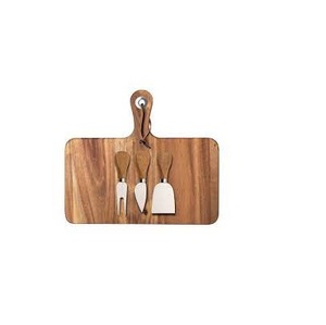 Ensemble de couteaux à fromage en bois et acier 4 pièces avec poignée Ensemble de couteaux à fromage Outil à fromage en acier inoxydable unique - Product Image 3