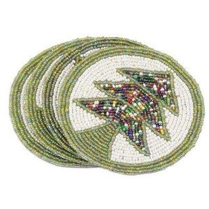 <b>Gift</b> <b>Idea</b> green Round Handmade Beaded Placemats <b>Desk</b> Mat Mug Rug Coasters for Dining Table decor for unique home coasters - Product Image 6