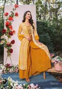 Soporte de uso ocasional/Top corto de Georgette de diseño perenne para adultos con bordado y fabricante de trabajo manual de India - Product Image 3