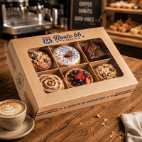 Boîte à pâtisserie personnalisée AT PACK avec fenêtre, boîte cadeau pour dessert, emballage pour gâteau, biscuit, macaron, café