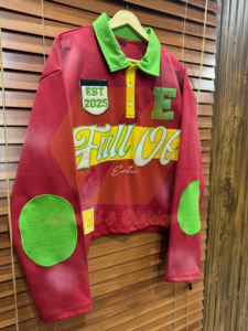 Chemises de rugby 100% coton avec broderie et impression de logo personnalisé Chemises de vacances respirantes en flanelle à motif solide pour l'hiver - Product Image 3