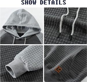 Sudadera de golf ligera de forro polar para hombre, cuello en V, ajuste holgado, mangas con relieve, bordado con cuentas, 100% algodón, informal, para invierno - Product Image 3
