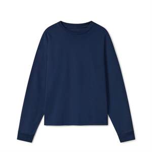 เสื้อยืดผู้ชายแขนยาวคอโอ220GSM คอมบ์ใหม่สำหรับฤดูใบไม้ร่วงเสื้อยืดผ้าฝ้าย100% ชุดออกแบบได้ตามที่ต้องการ - Product Image 1