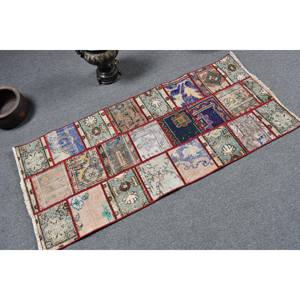 Tapis classique turc vintage 21x48 pieds laine beige fait à la main motif rectangle abstrait soutenu en latex pour une utilisation dans le couloir - Product Image 2