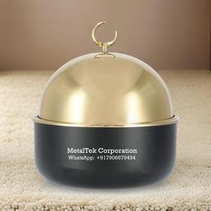 Arabic Style Luxury Hot Pot Casserole Serving Dish <b>Thermal</b> Insulated Moon Handle Stainless Steel Gold Plated Buffet Serving Dish - Product Image 5