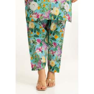 Conjunto Casual Bohemio para Mujer, Verde Mar, Viscosa Jacquard, Talla XS/XS, para Primavera/Verano, Conjunto de 2 Piezas con Shorts - Product Image 3