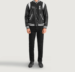 Chaqueta universitaria de calidad con cremallera duradera y detalles bordados, chaqueta de béisbol universitaria para hombre - Product Image 4