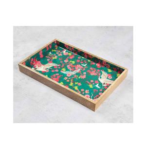 ถาดเสิร์ฟพิมพ์ลายไม้เคลือบสไตล์วินเทจสำหรับเป็นของขวัญจากอินเดียปรับแต่งบ้านและโรงแรมตามธรรมชาติ - Product Image 2
