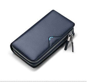 Cartera de Cuero Genuino de Lujo, Cierre de Cremallera, Diseño Bifold Suave, Impermeable, Forro de Poliéster Cómodo, Cartera de Cuero para Hombre - Product Image 6