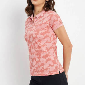 Polo de mujer transpirable con logotipo personalizado de alta calidad, camiseta Polo de poliéster y algodón estampada ajustada para mujer - Product Image 1