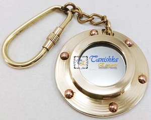 Alta calidad estilo moderno Latón chapado en oro espejo ojo de buey llavero bicicleta ciclo bolsa llavero decorativo Showpiece regalo artículo - Product Image 5