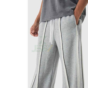 Pantalones Deportivos Personalizados para Hombre, Estilo Jogger Holgado de Felpa Francesa, Estilo Urbano, Todas las Rayas, Logotipo Bordado, Cintura Media, Lona Lavada - Product Image 3