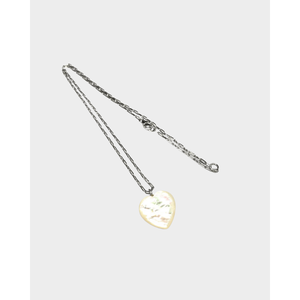 Collier tendance en acier inoxydable plaqué rhodium et or avec accents de diamants et de perles - Product Image 2