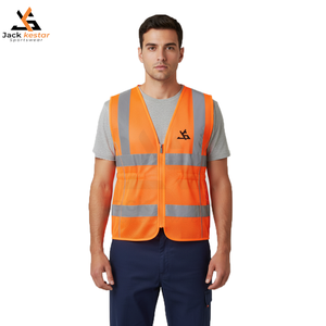 Gilet réfléchissant de sécurité multifonctionnel à fermeture éclair avant avec poches pour premiers secours et ambulance – Prix bas - Product Image 1