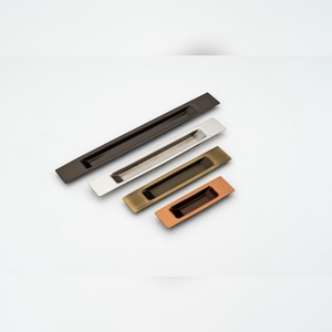 Poignée de porte encastrée en acier inoxydable brossé, poignées de placard dissimulées, quincaillerie de tiroir à montage affleurant, fourniture d'usine, vente en gros - Product Image 1