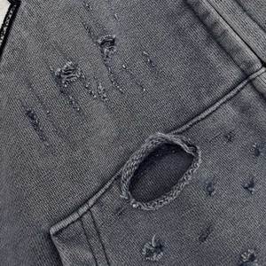 Sweat à capuche personnalisé poids lourd délavé à l'acide pour hommes 100% coton double fermeture éclair technique perlée pour l'hiver - Product Image 6