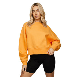 OEM Pullover Plain Crew Neck sudadera para la venta al por mayor 500Gsm Crewneck sudaderas personalizadas impresas Drop-shoulder Hoodies para mujer - Product Image 1