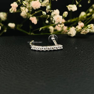 Pendientes de Media Aro de Oro Sólido de 14K con Diamantes Naturales, Regalo Cristiano, Joyería Fina en Oro Rosa/Amarillo/Blanco - Product Image 5