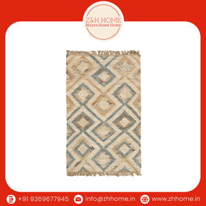 พรมปอกระเจาสีครีมสีเบจพรมและเสื่อสำหรับห้องนั่งเล่นผ้าไม่ลื่นดีไซน์เรขาคณิตทันสมัย - Product Image 6