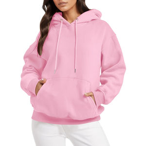 Cómoda Sudadera con capucha de gran tamaño para mujer hecha de material de lana de algodón que ofrece comodidad transpirable, cálida, relajada y acogedora - Product Image 1