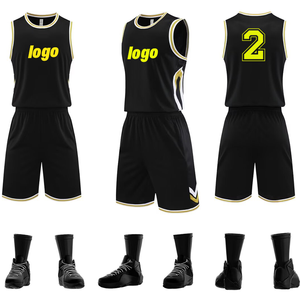 Ensembles d'uniformes de basket-ball personnalisés 100% uniformes d'usure d'équipe de basket-ball sergé de matériel de tissu de polyester - Product Image 2