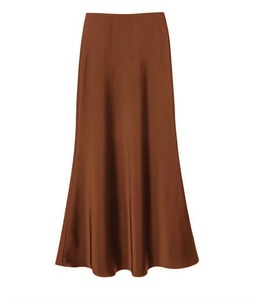 Falda acampanada ajustada de satén de gama alta para mujer, vestidos Midi elásticos de cintura alta sólidos, faldas elegantes asequibles de diseñador Formal informal - Product Image 1