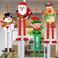 Décorations de Noël suspendues, Père Noël, Bonhomme de neige, Renne, Elfe, avec jambes extensibles, pour accrocher à la porte, ornements suspendus pour la fête de Noël, décoration de la maison