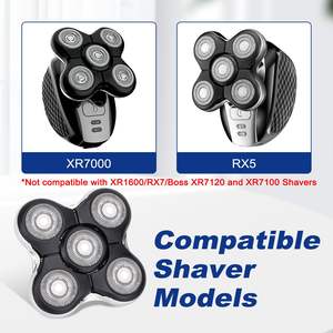 Paquete de 2 cabezales de repuesto para afeitadora eléctrica húmeda/seca, cuchilla de afeitar rotativa 3 en 1 de 5 cuchillas, lavable para uso facial - Product Image 4