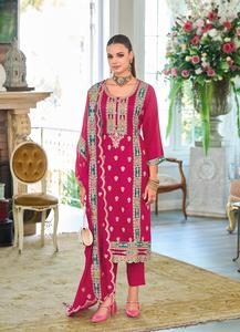 Costume prêt à l'emploi de style pakistanais chinon de qualité supérieure avec broderie lourde partout pour adultes - Product Image 5
