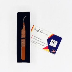 Pinzas para Pestañas Somofy Enterprises, de Acero Inoxidable Japonés, 10 mm de Ancho, Curvas, con Punta Dentada, Color Marrón Oscuro, Última Técnica - Product Image 5