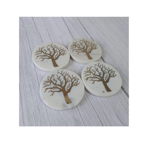 Posavasos de mármol azul natural de alta calidad al por mayor con alfombrillas y almohadillas de cocina de latón a la moda a bajo precio - Product Image 3