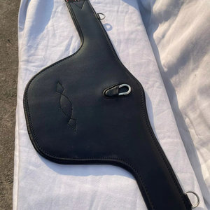 Sangle de cheval en cuir rembourrée douce avec extrémités élastiques |   Sangle de selle de cheval - Product Image 5