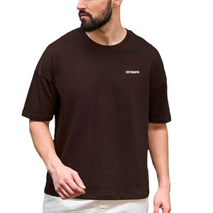 เสื้อยืดคอตตอน 100% ทรงโอเวอร์ไซส์ ไหล่ตก พิมพ์โลโก้ได้ตามสั่ง สีพื้น เป็นมิตรกับสิ่งแวดล้อม ระบายอากาศได้ดี สไตล์ลำลองสำหรับผู้ชาย ขายส่ง - Product Image 1