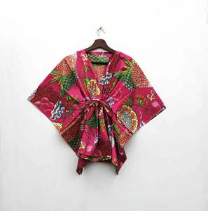 Cotton Women's Floral <b>Kaftan</b> Dress Short Sleeve Loose Fit Evening <b>Beach</b> Party Wear for Summer Woven and Washable - Product Image 1