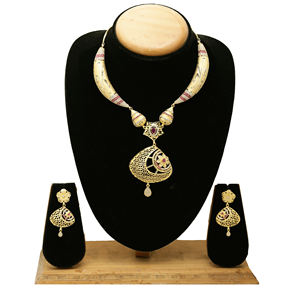 Chapado en oro formando collares de piedra AD, joyería artificial de lujo, joyería de piedra AD al por mayor, joyería llena de oro Oro Joyeria - Product Image 1