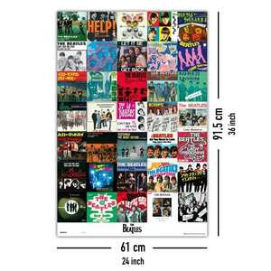 Arte de pared moderno con diseño de marcos negros de los sencillos de los Beatles - Product Image 4