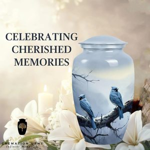 Eternal Honor Urna de cremación de aluminio hecha a mano Diseño de pájaro de amor Urnas de cremación | Revestimiento Meena | Diseño a prueba de fugas - Product Image 4