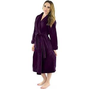 2025 printemps vêtements de nuit Double couche fil froissé confortable peau amical peignoir décontracté longue Robe pour les femmes - Product Image 2