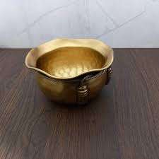 Bol à chocolat martelé en laiton poli plaqué or et argent Caractéristique de voyage écologique - Product Image 4