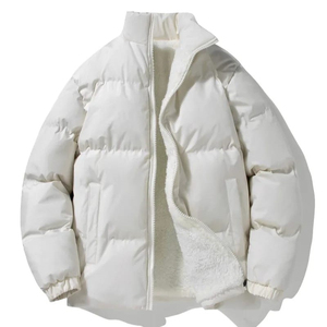 Chaqueta Cortavientos Acolchada de Lona con Revestimiento para Invierno, Unisex, Estilo Casual, con Capucha Deslizante, Cierre de Cremallera y Detalles en Color de Contraste - Product Image 5
