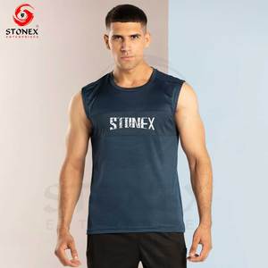 High Quality Men Gym Tank Top Custom Logo & Design Print Quick Dry Workout Running Fitness Vest <b>Athletic</b> Sportswear OEM Supplier - Product Image 4