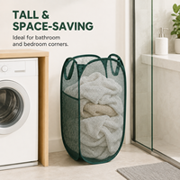 Panier à linge pliable en maille respirante, panier de rangement pour vêtements, organisateur léger et portable pour salle de bain et chambre à coucher