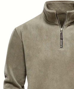 OEM Sweats à capuche et sweat-shirts à manches longues avec col montant et demi-fermeture éclair personnalisés et imprimés d'étoiles de haute qualité pour hommes Respirant Casual Wear - Product Image 4